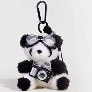 NWT: STOCKING STUFFERS TEDDY BEAR Goggles and Camera PURSE CHARM (Color Options)